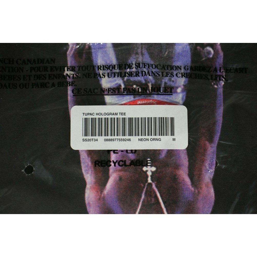Supreme Tupac Hologram SS20 T-Shirt NEW K209 - Picture 3 of 4